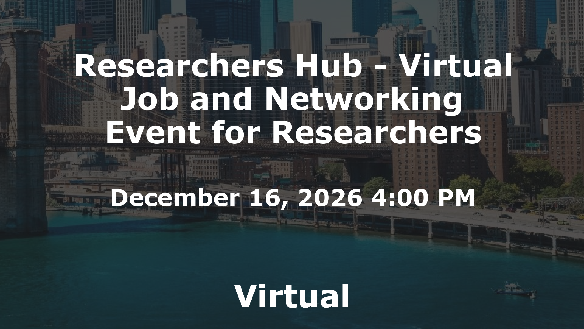Researchers Hub - Virtual Job and Networking Event for Researchers event image